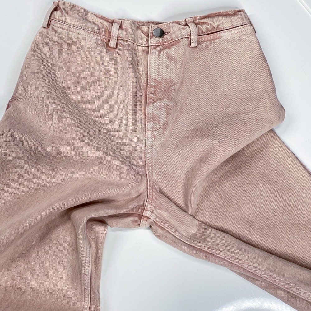 ASOS DENIM 30 Pink Acid‎ Wash Wide Leg High Rise Jeans Casual - Picture 4 of 6